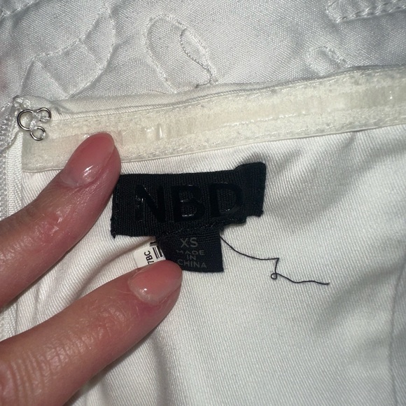 NBD Strapless White Jump Suit with Pockets - Picture 4 of 10